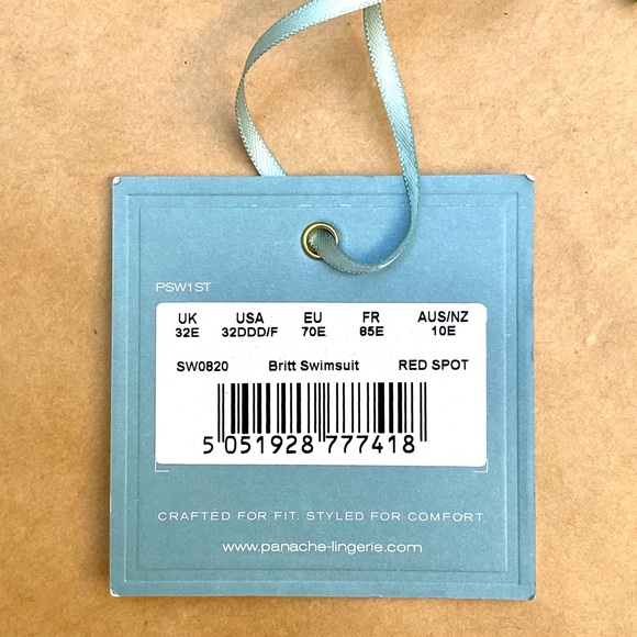 Panache ❉ Red Polka Dot Underwire One Piece Britt Swimsuit Size 32DDD 32F - Picture 12 of 13